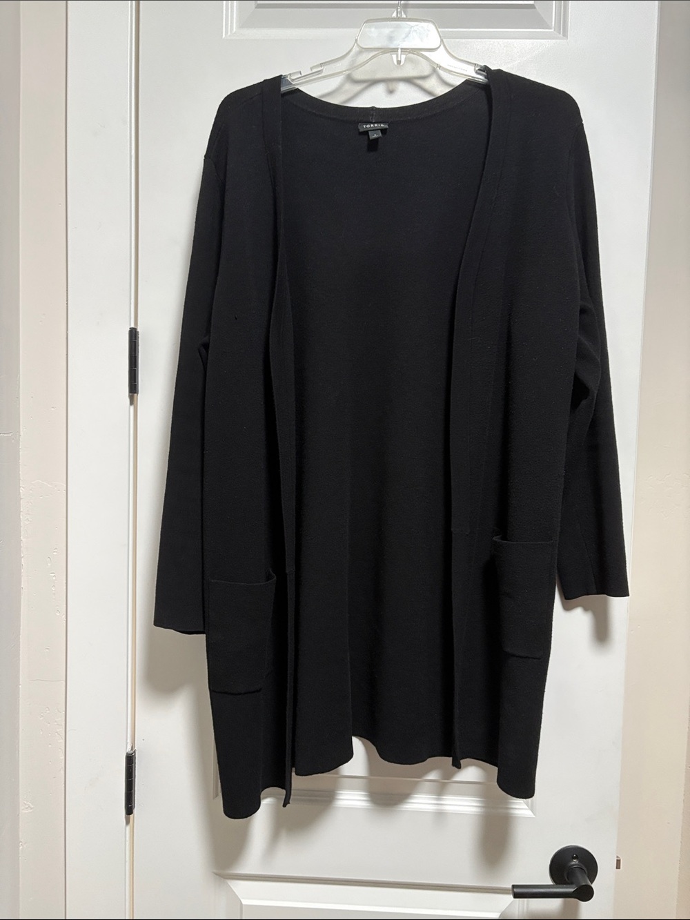 Torrid Black Open-Front Long Cardigan with Pockets